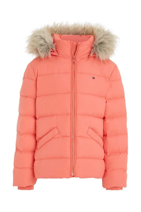 Tommy Hilfiger geaca de puf pentru copii KG0KG07399.128.176.9BYX portocaliu AW23