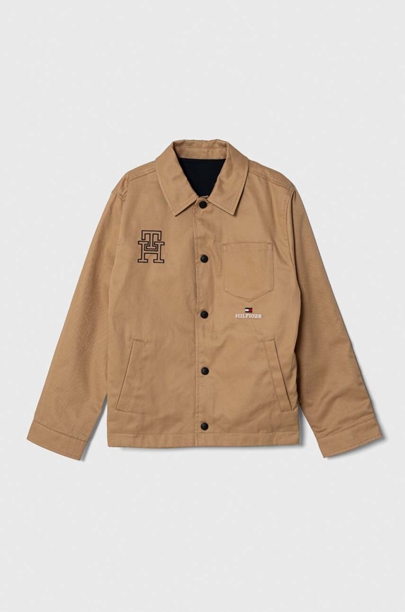 Tommy Hilfiger kurtka dwustronna dziecięca nieocieplane beżowy KS0KS00498.9BYX