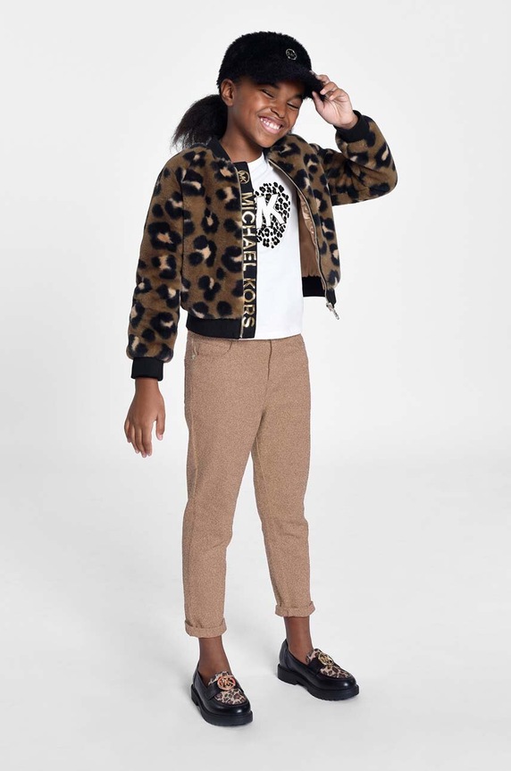 Michael Kors geaca bomber pentru copii cu captuseala verde R16139.114.150