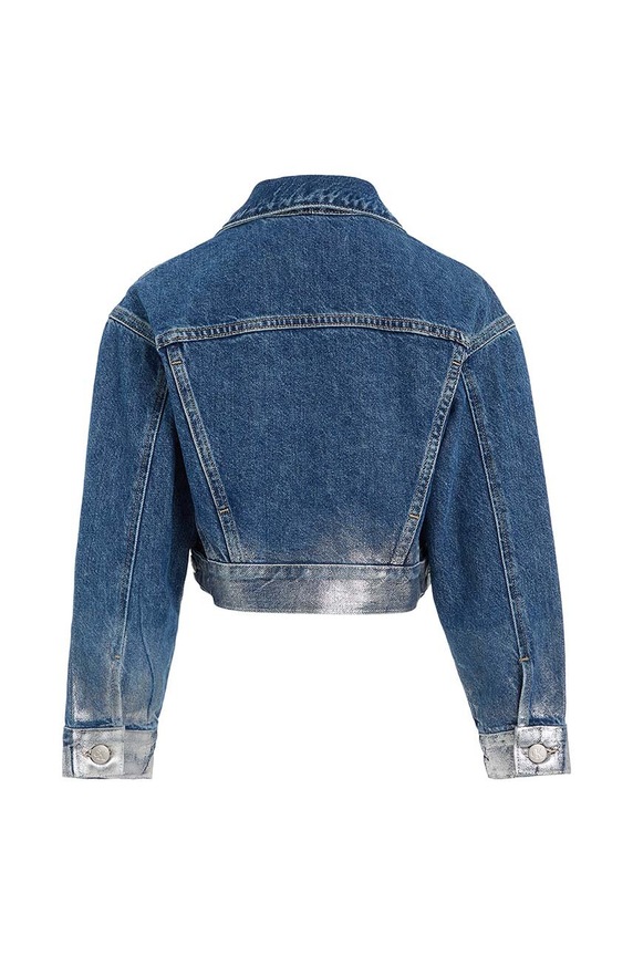 Dziewczynka Calvin Klein Jeans kurtka jeansowa dziecięca IG0IG02053.9BYX niebieski