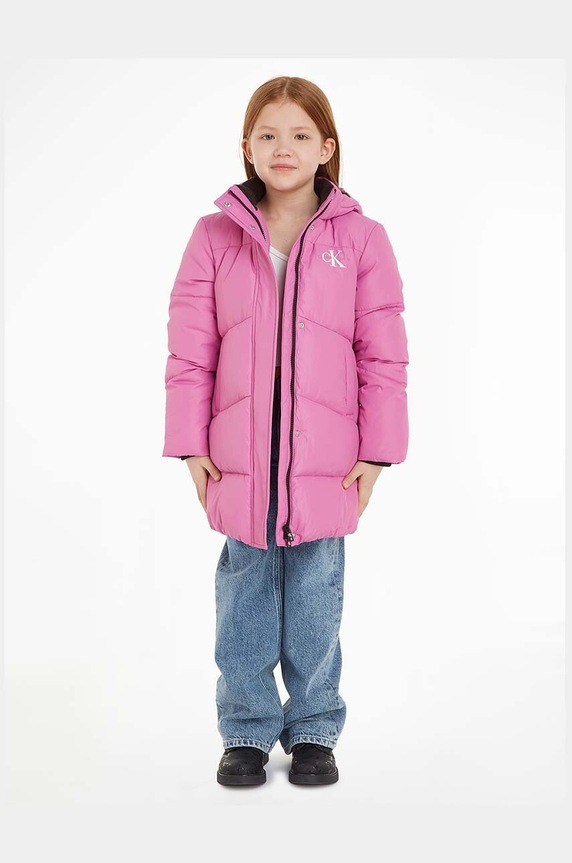 Detská bunda Calvin Klein Jeans zateplené fialová IG0IG02059.9BYX