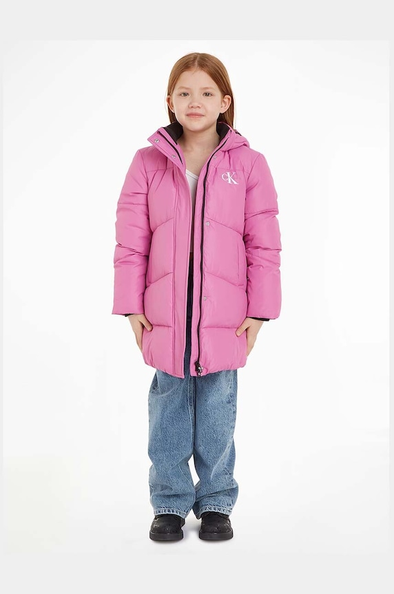 Detská bunda Calvin Klein Jeans zateplené fialová IG0IG02059.9BYX