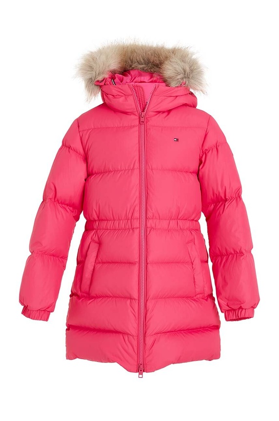 Детско пухено яке Tommy Hilfiger KG0KG07805.128.176.9BYX розов AW23
