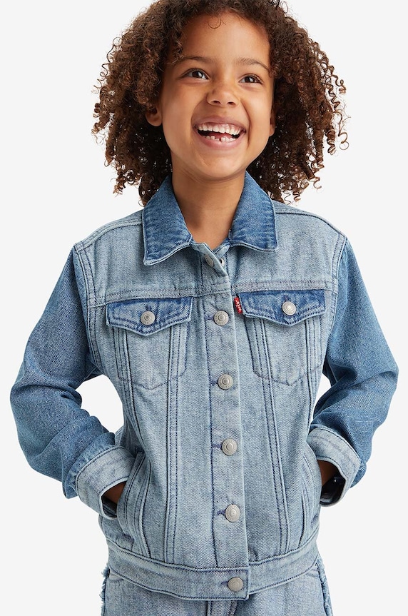 Levi's kurtka jeansowa dziecięca bez kaptura niebieski 3EJ267