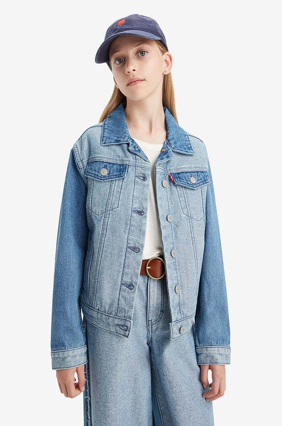 Levi's kurtka jeansowa dziecięca bez kaptura niebieski 4EJ267