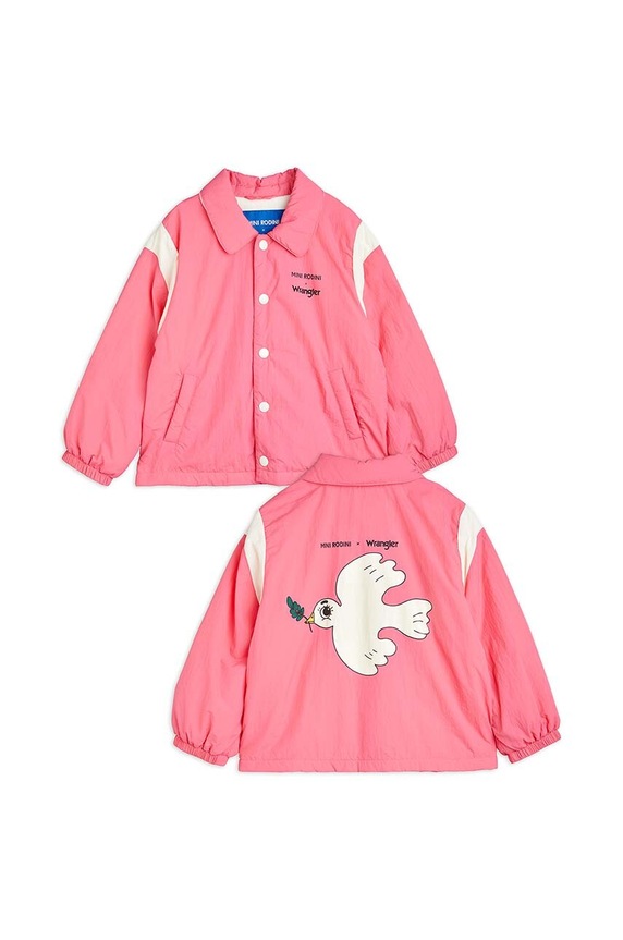 Mini Rodini kurtka dziecięca Mini Rodini x Wrangler 2381010228 różowy AW23