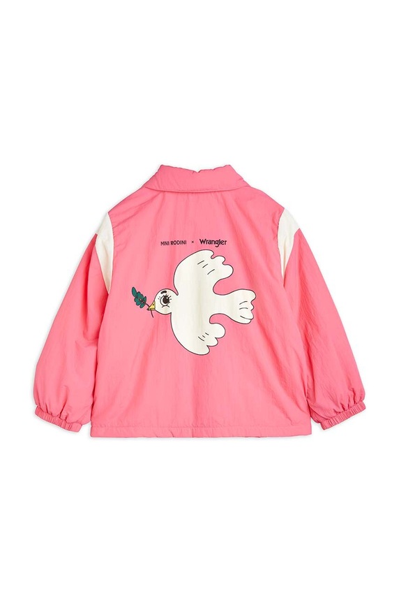 Mini Rodini kurtka dziecięca Mini Rodini x Wrangler różowy 2381010228