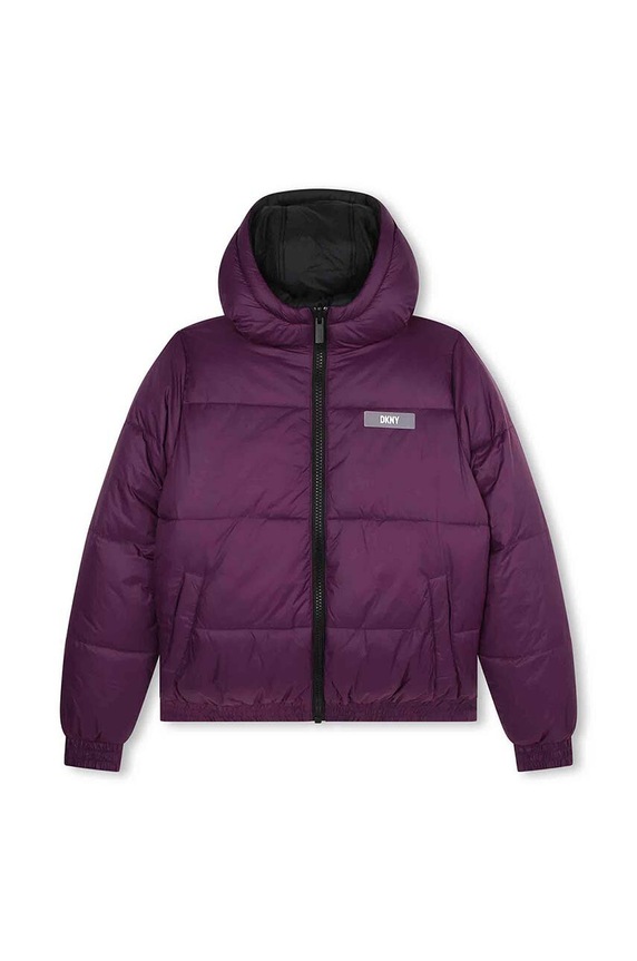 Dkny kurtka dwustronna dziecięca pozostałe fioletowy D56000.114.150