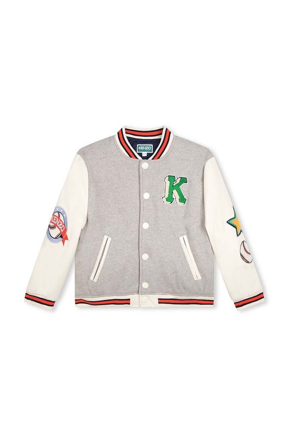 Kenzo Kids kurtka bomber dziecięca nieocieplane szary K26096