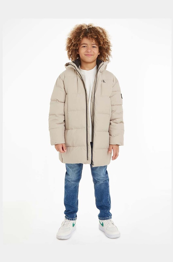 Detská bunda Calvin Klein Jeans zateplené béžová IB0IB01277.9BYX