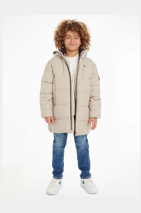 Detská bunda Calvin Klein Jeans zateplené béžová IB0IB01277.9BYX
