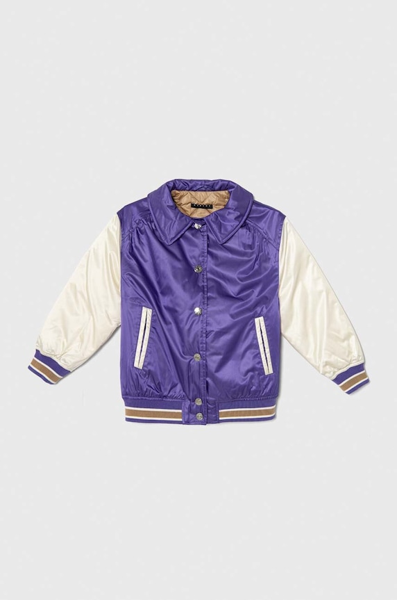 Dětská bunda Sisley 29BRYN00O.G.SEASONAL fialová AW23