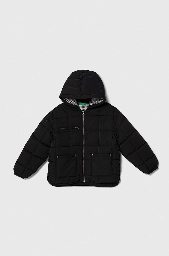 Dječja jakna United Colors of Benetton Planet friendly crna 2987CN02R.G.SEASONAL