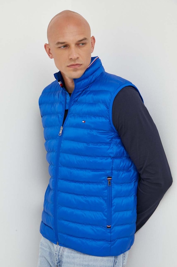 Vesta Tommy Hilfiger jemné zateplenie modrá MW0MW18762