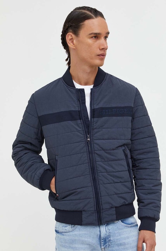 Tommy Hilfiger bomber dzseki nem szigetelt sötétkék MW0MW33074