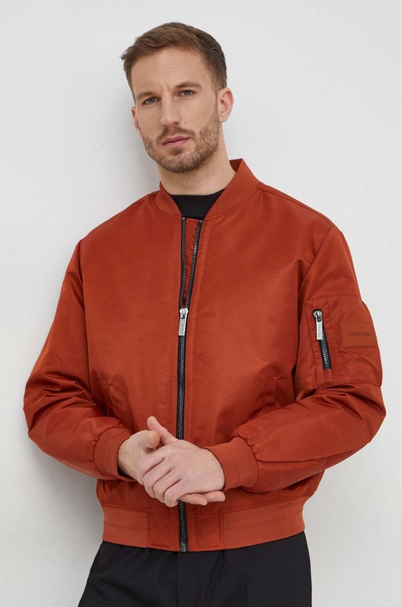 Bunda Calvin Klein bomber hnedá K10K109907