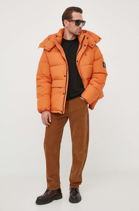 Calvin Klein Jeans kurtka J30J323709 pomarańczowy AW23