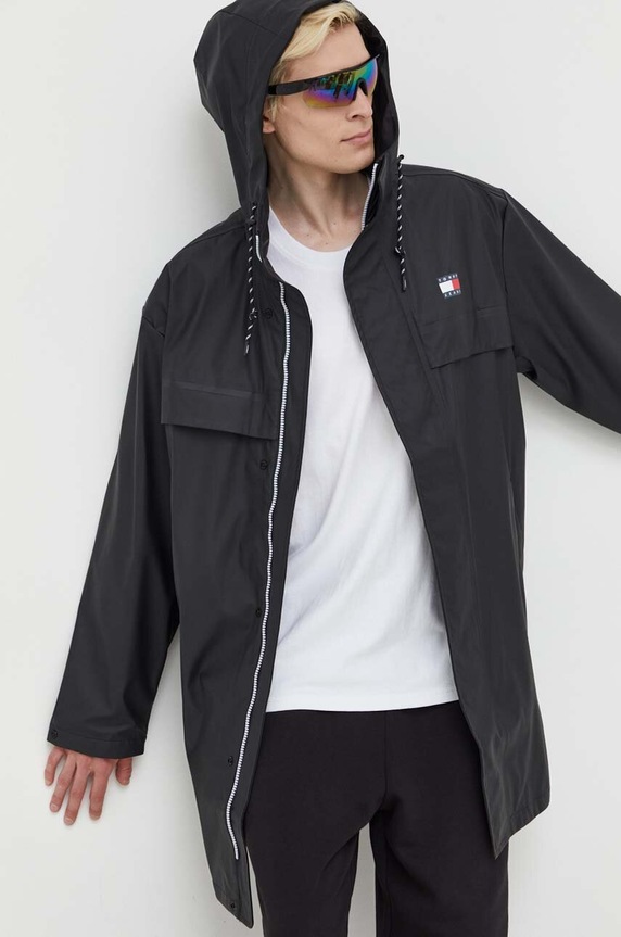 Tommy Jeans rövid kabát nem bélelt fekete DM0DM16582