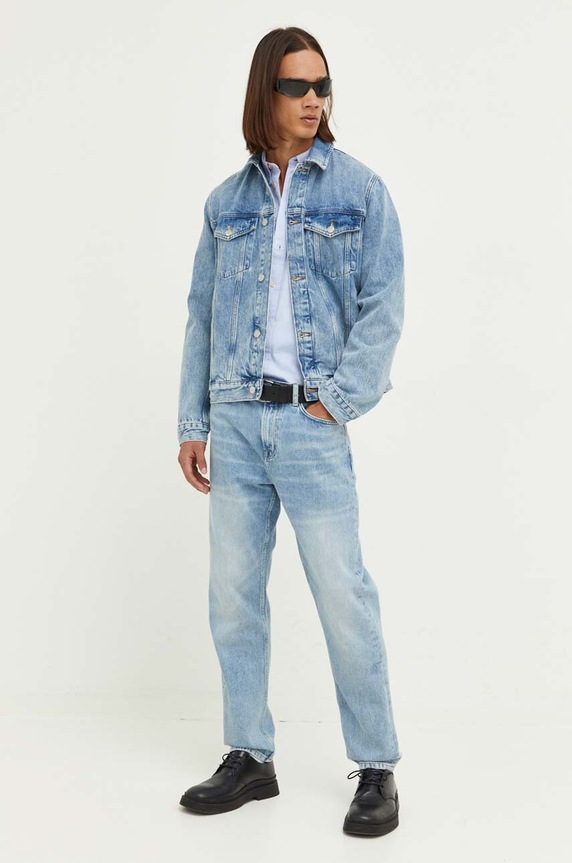 Samsoe Samsoe kurtka jeansowa M23200042 niebieski AW23