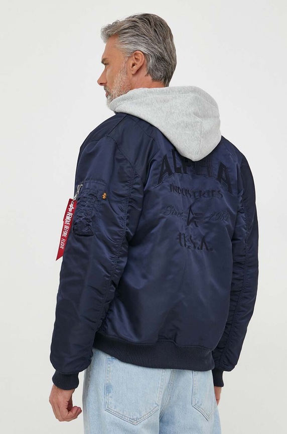 Ruházat Alpha Industries bomber dzseki MA-1 ZH Back EMB 138105.697 sötétkék