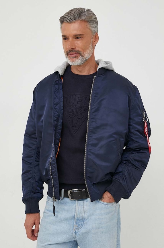 Alpha Industries bomber dzseki MA-1 ZH Back EMB sötétkék 138105.697