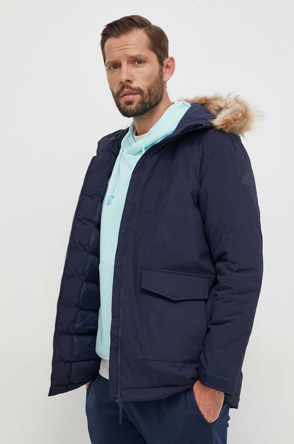 Bunda adidas s podšívkou námořnická modř IK0552