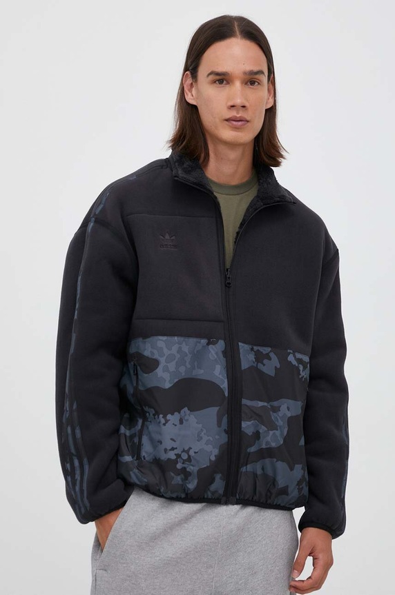 Obojstranná mikina adidas Originals bez kapucne čierna II8174
