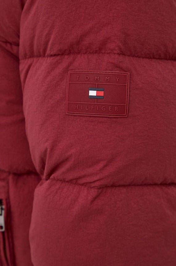 Péřová bunda Tommy Hilfiger MW0MW32785 burgundské