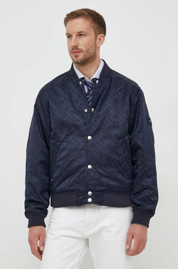 Oboustranná bomber bunda Tommy Hilfiger přechodné zelená MW0MW32794