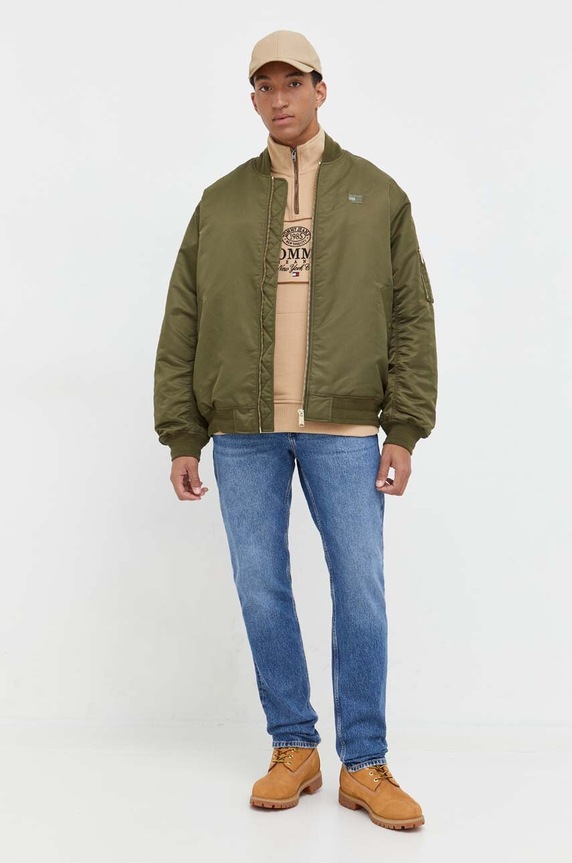 Яке бомбър Tommy Jeans DM0DM17660 зелен AW23