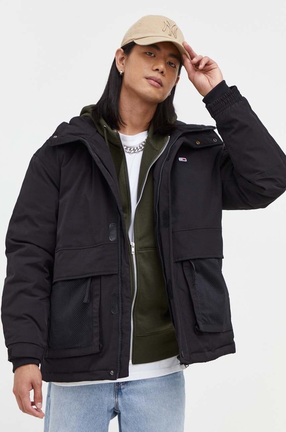 Tommy Jeans geaca cu captuseala negru DM0DM17225