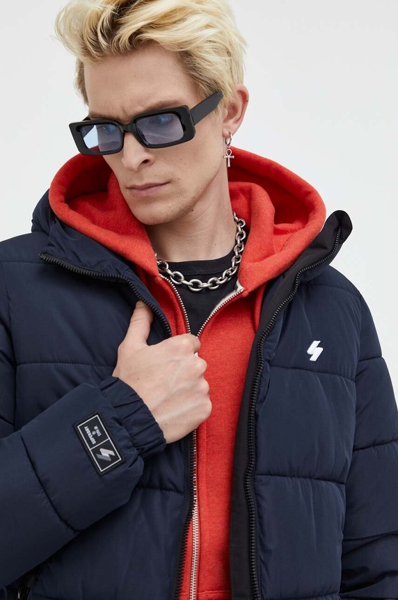 Superdry rövid kabát szigetelt sötétkék M5011827A.98T