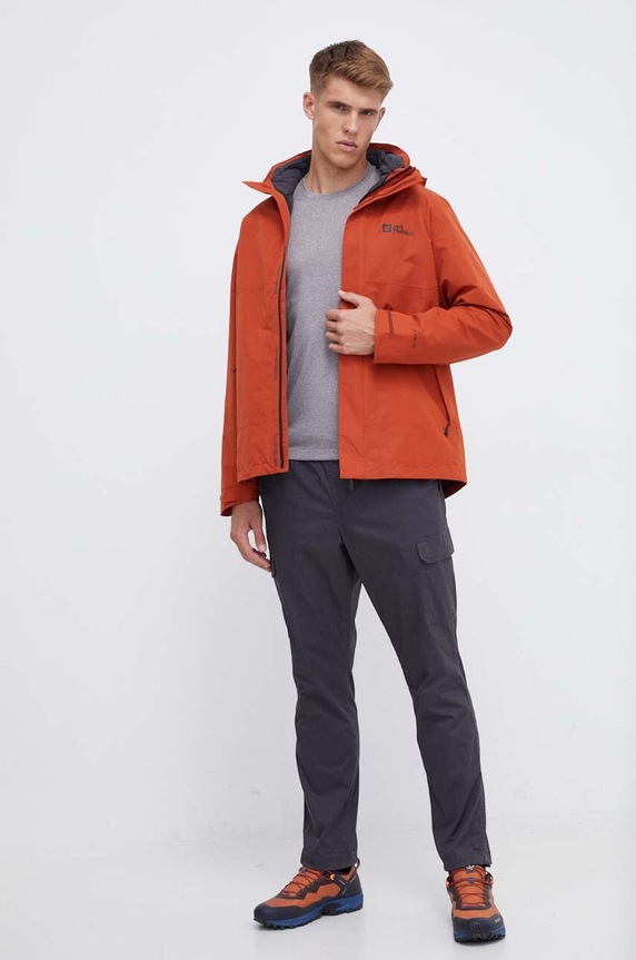 Oblečení Sportovní bunda Jack Wolfskin Luntal 3in1 1116251 oranžová