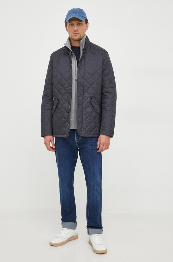 Barbour kurtka Flyweight Chelsea Quilted Jacket bez kaptura granatowy MQU0007