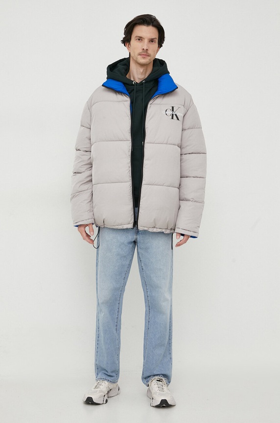 Ρούχα Μπουφάν δυο όψεων Calvin Klein Jeans J30J324438 μπλε