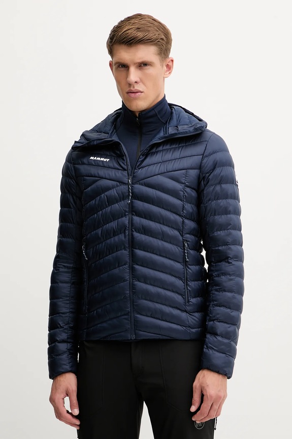 Športová bunda Mammut Albula IN Hooded jemné zateplenie tmavomodrá 1013.01781