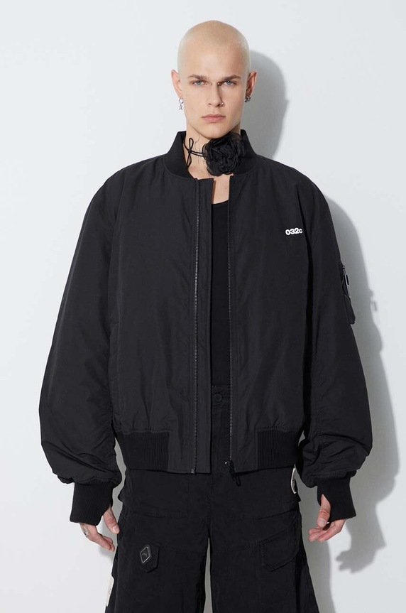 Куртка-бомбер 032C без капюшона чорний FW23.W.4010