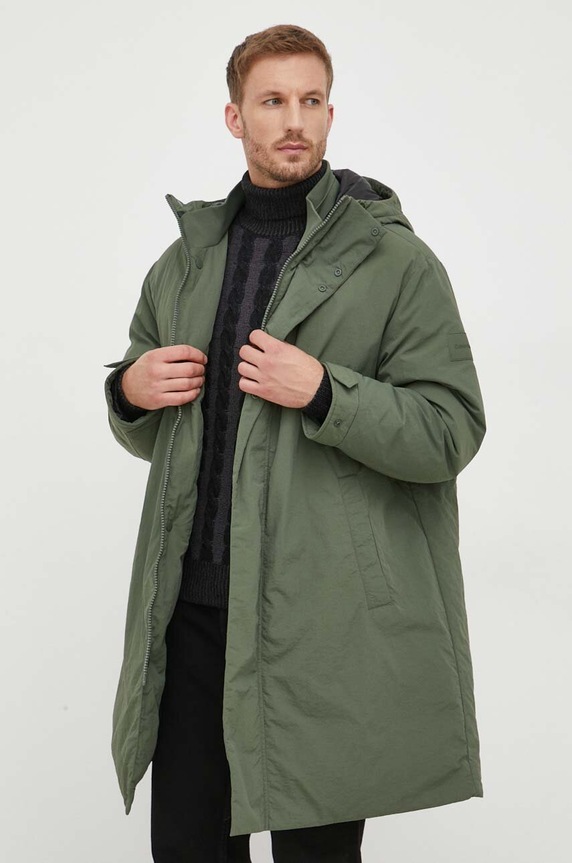 Μπουφάν με επένδυση από πούπουλα Calvin Klein K10K111884 πράσινο AW23