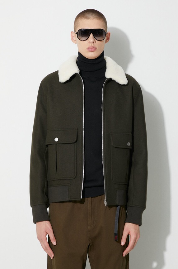A.P.C. wool jacket with lining green WOAPJ.H02761