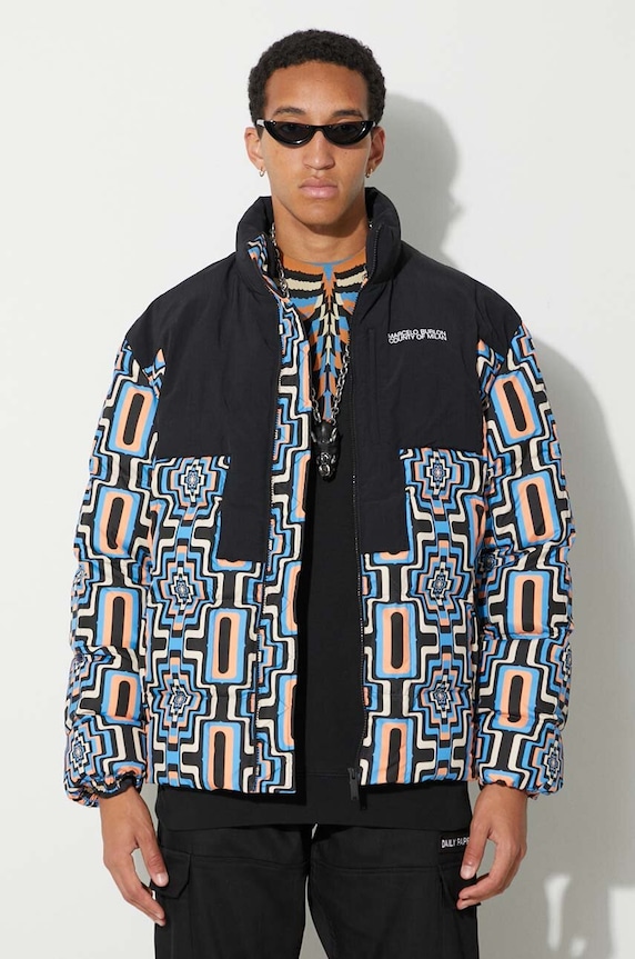 Marcelo Burlon geacă Aop Optical Cross Block cu captuseala negru CMEJ001F23FAB0023310