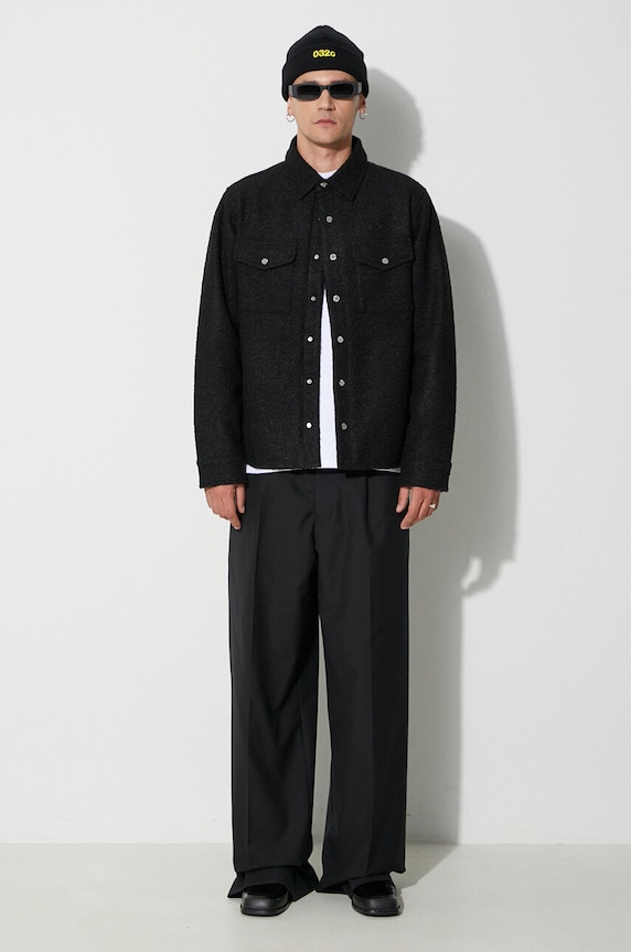 Куртка с примесью шерсти Billionaire Boys Club OUTDOORSMAN OVERSHIRT B23321 чёрный AW23