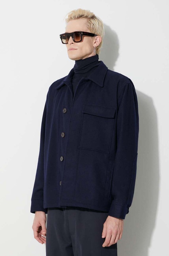 Universal Works gyapjú dzseki Cruiser Jacket sötétkék 29110