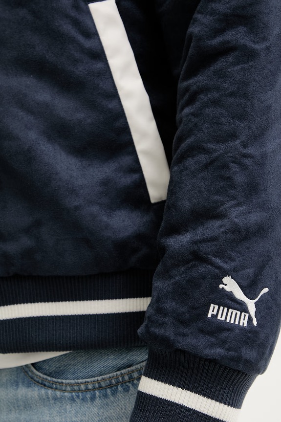 Bunda Puma PUMA X STAPLE Varsity Jacket 622203 tmavomodrá