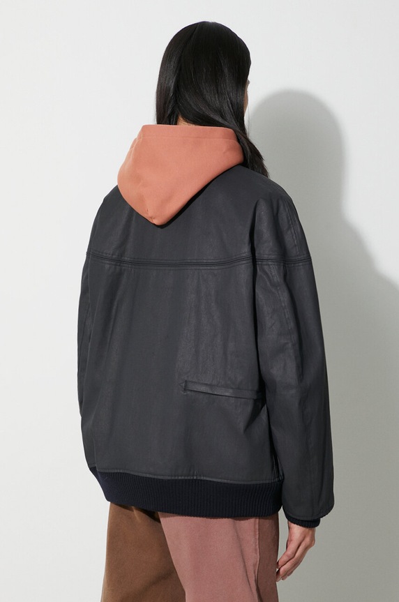 Oblečenie Bunda Baracuta Cotton PU Derby BRCPS0985 tmavomodrá