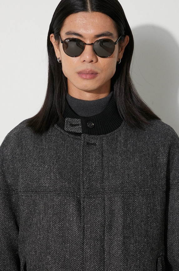 Vlnená bunda bomber Baracuta Herringbone Derby Jacket BRCPS1001 sivá