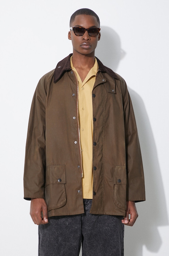 Bavlnená bunda Barbour Beaufort Wax Jacket prechodné zelená MWX0017