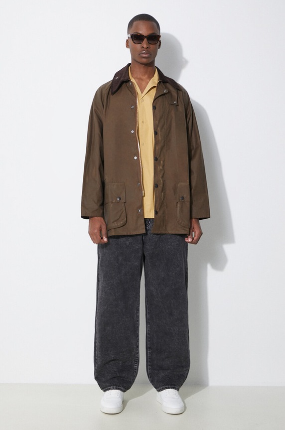 Bavlnená bunda Barbour Beaufort Wax Jacket MWX0017 zelená SS26