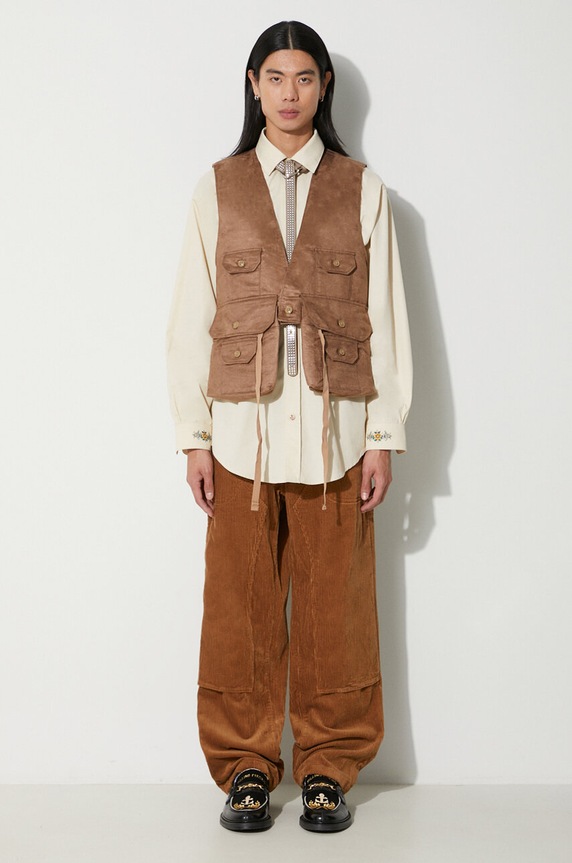 Prsluk Engineered Garments Fowl Vest 23F1C002.CT253 smeđa AW23