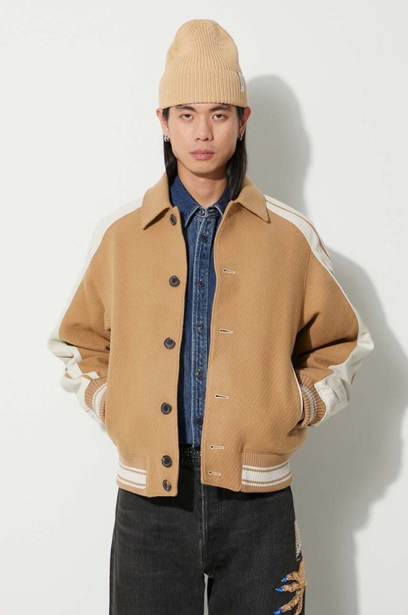 Ader Error giacca bomber Brei lana marrone BMADFWJK0501