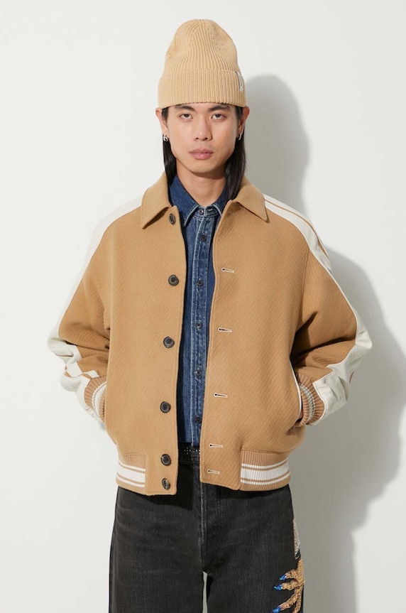Ader Error giacca bomber Brei lana marrone BMADFWJK0501
